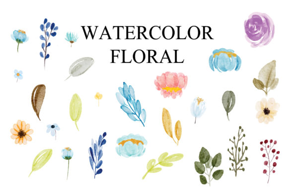 Floral Aset Watercolor EPS: Premium Illustrations