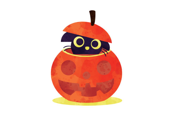 Halloween Watercolor Cat Illustrations