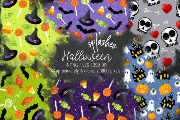 Halloween Watercolor Splashes 14: Spooky Illustrations