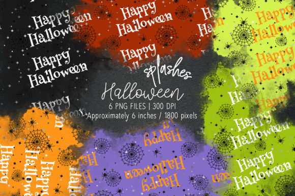 Halloween Watercolor Splashes 17: Spooky Illustrations