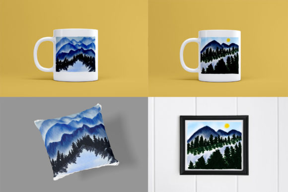 Mountains Watercolor Wet Illustrations Review
