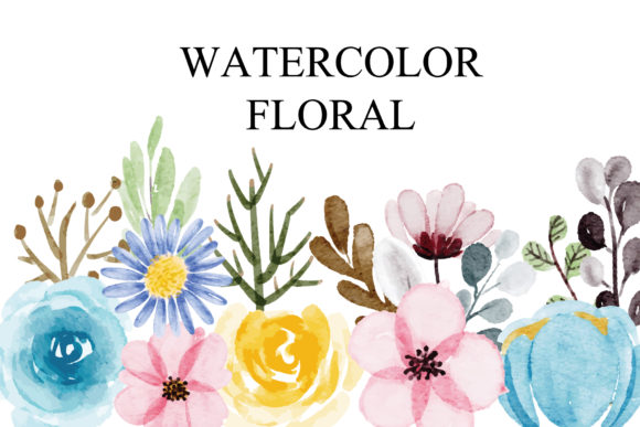 Set of Watercolor Floral EPS & Illustrations