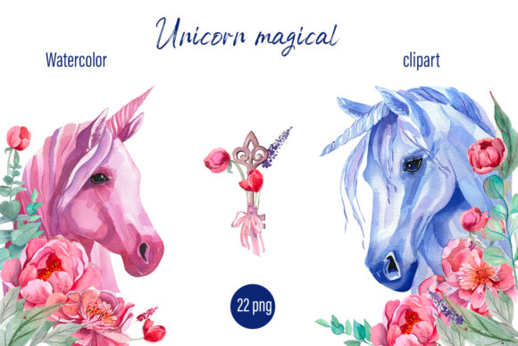 Unicorn Clipart Watercolor & Illustrations