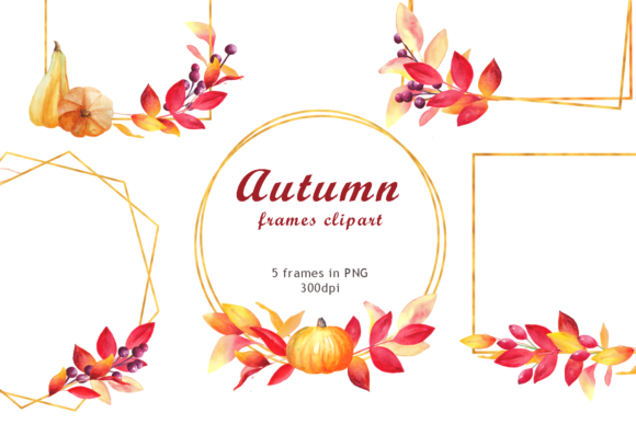 Watercolor Autumn Gold Geometrical Frame Review