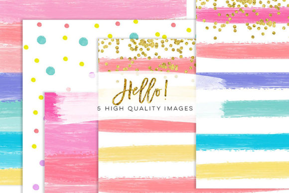 Watercolor Blobs Paper, Clip Art Set & Illustrations