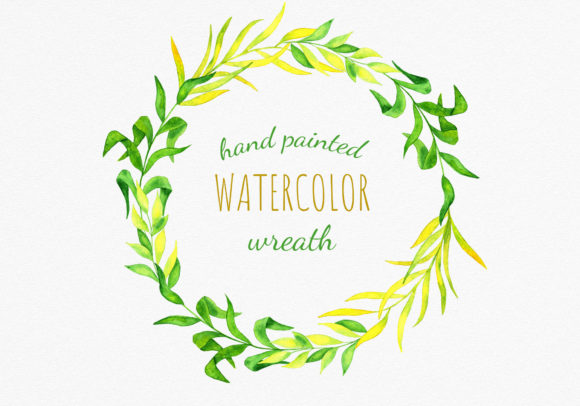 Watercolor Corn Leaves Wreath Clipart Review