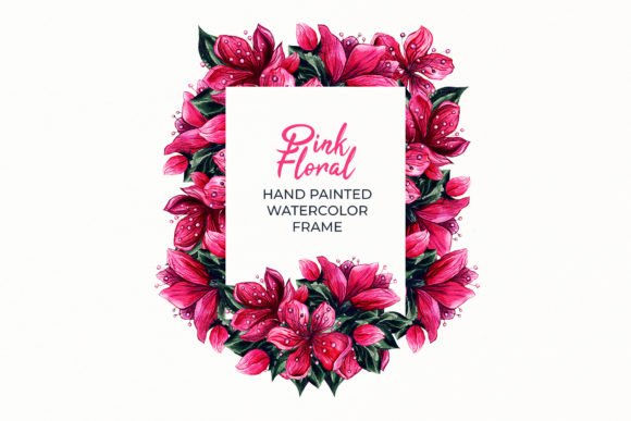 Watercolor Hand Painted Floral Wreath Illustrations