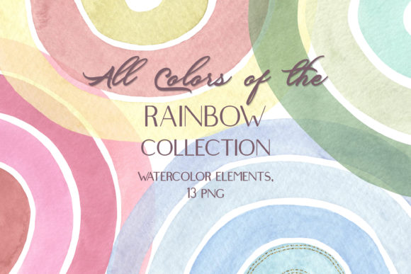 Watercolor Rainbows Clipart & Illustrations