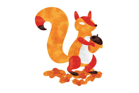 Watercolor Squirrel Illustration for Local Brands