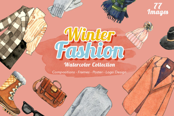 Winter Fashion Watercolor Set Illustrations Review